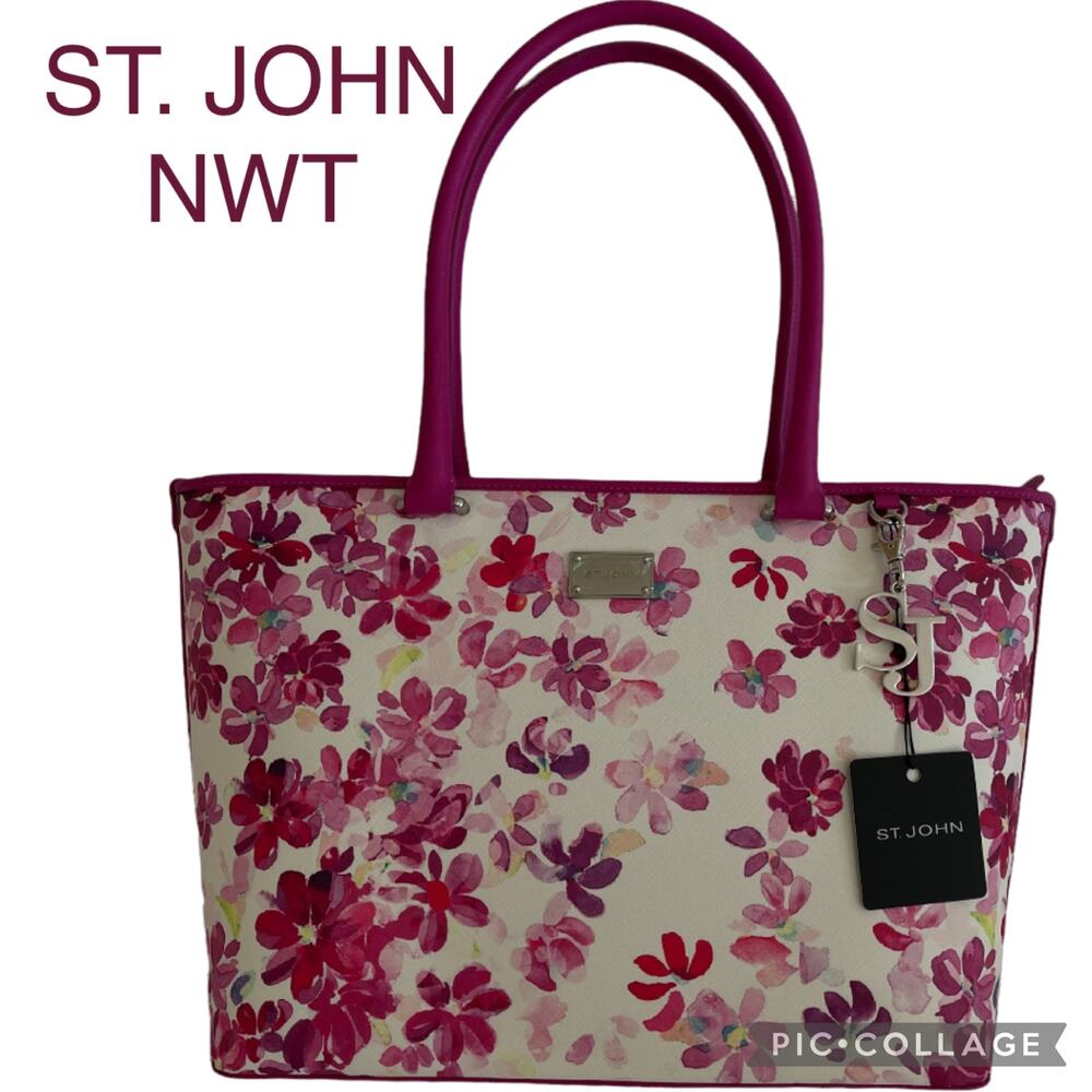 St. John Tote Bag with Floral Pattern